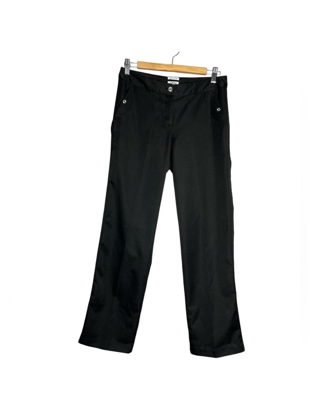 Izod Perform X Stretch Mid Rise Straight Leg Golf Pants Black, Size 2